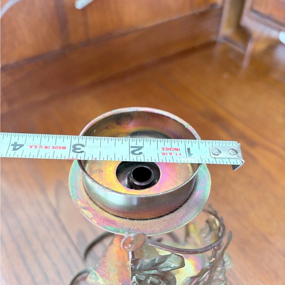 Vintage grapevine iridescent copper candle holder - Picture 7 of 13